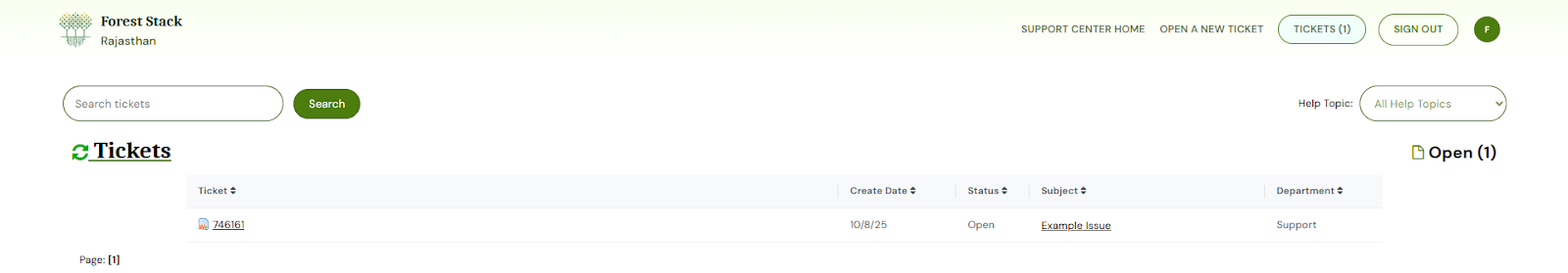 Ticket Information Example